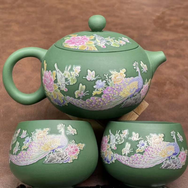 高端变色雀鹊报喜（绿）一壶两杯