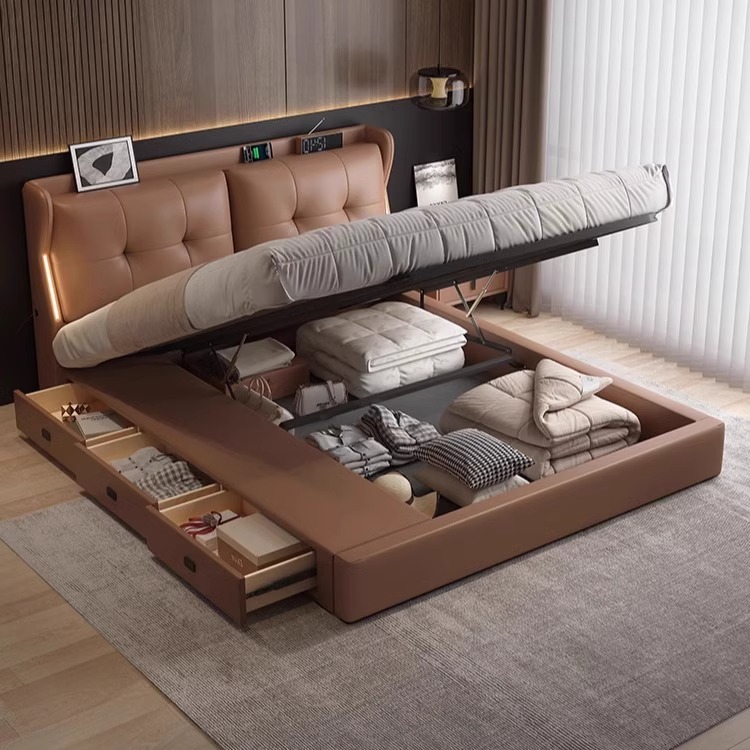 意式轻奢大床储物床简约改价链接【听主播指导拍/勿乱拍】双人床