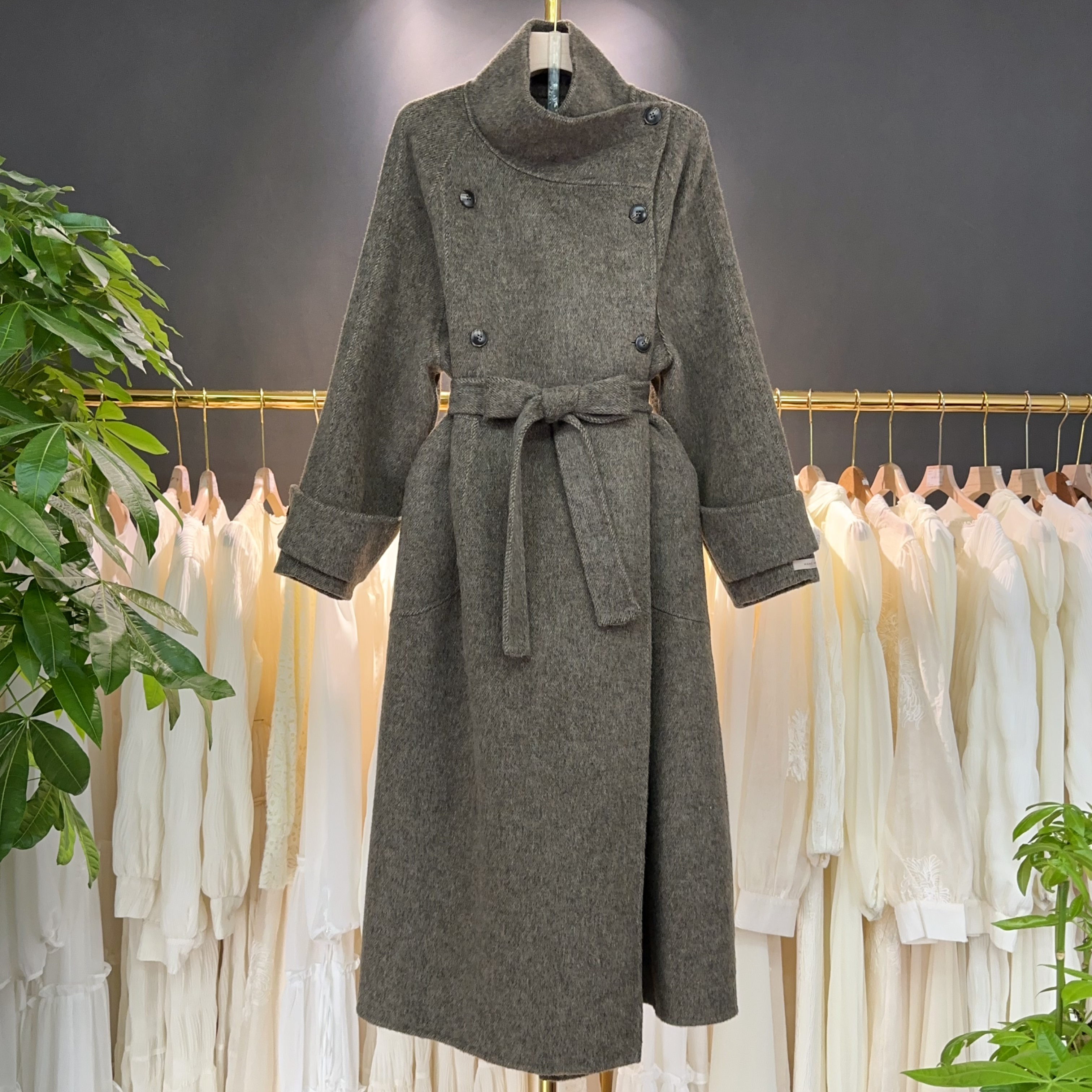 【A9249】毛呢外套女2025秋冬新款时尚休闲设计感毛呢外套