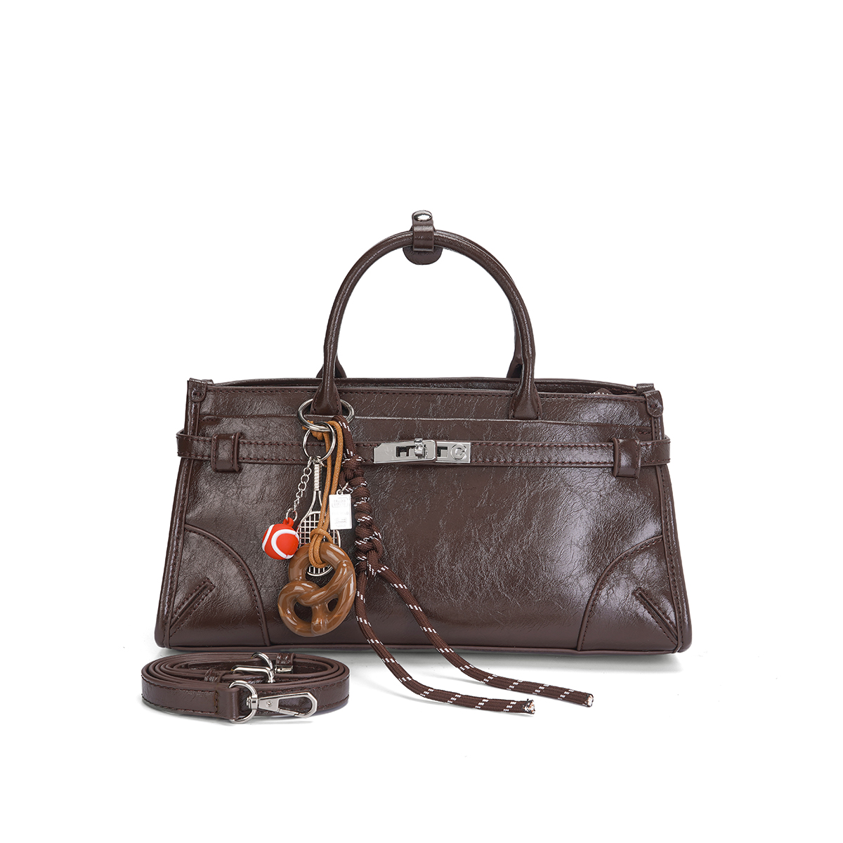 2024新款冬季百搭时尚高级感手提单肩斜挎女包25809巧克力