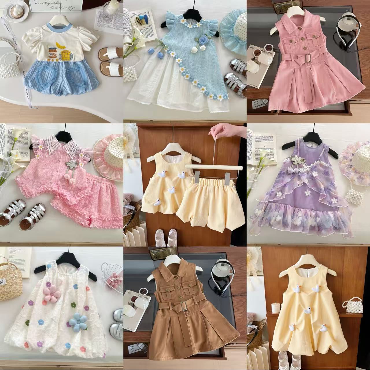 D01-D64女童过款夏款秋款套装