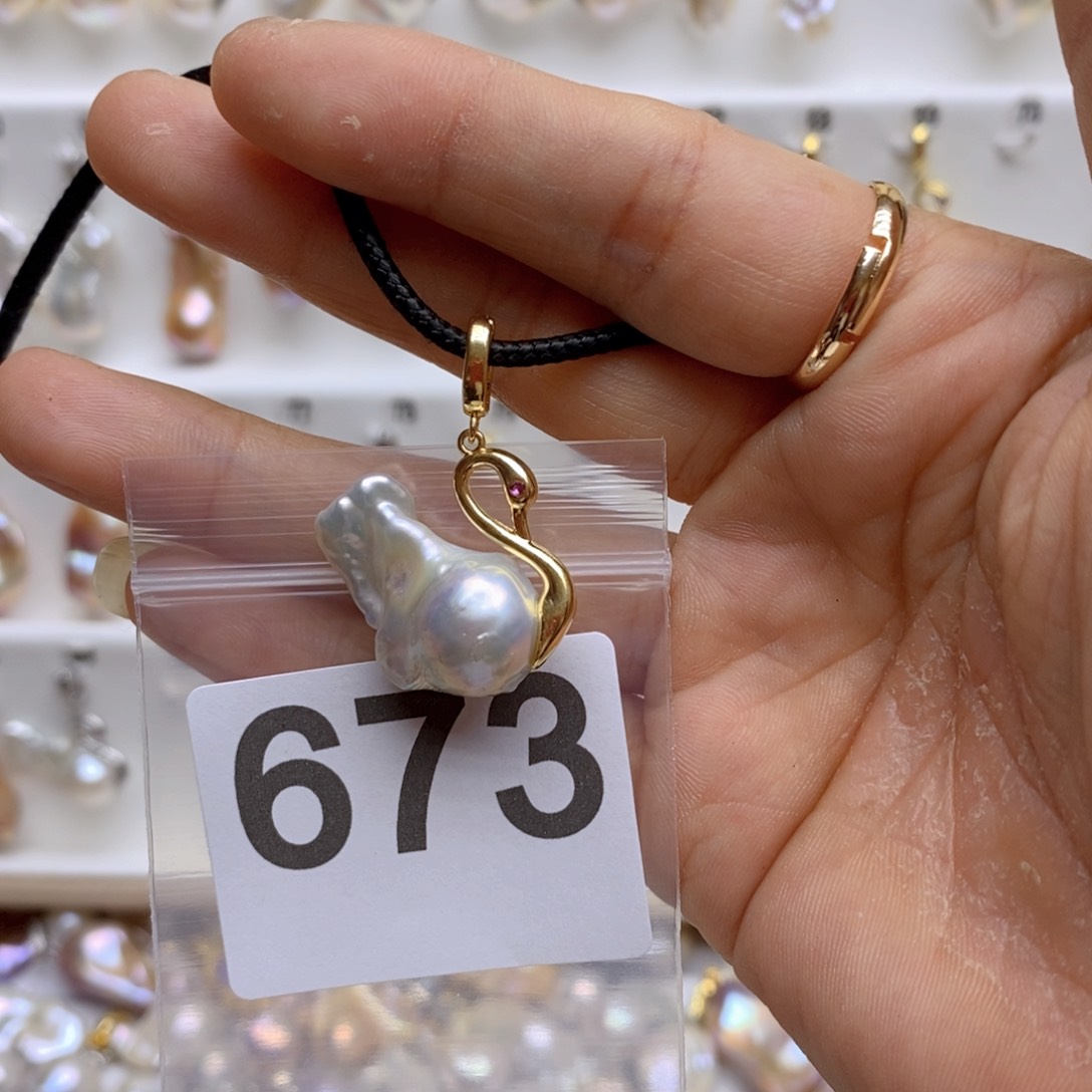 淡水珍珠颈饰银S925镶嵌673