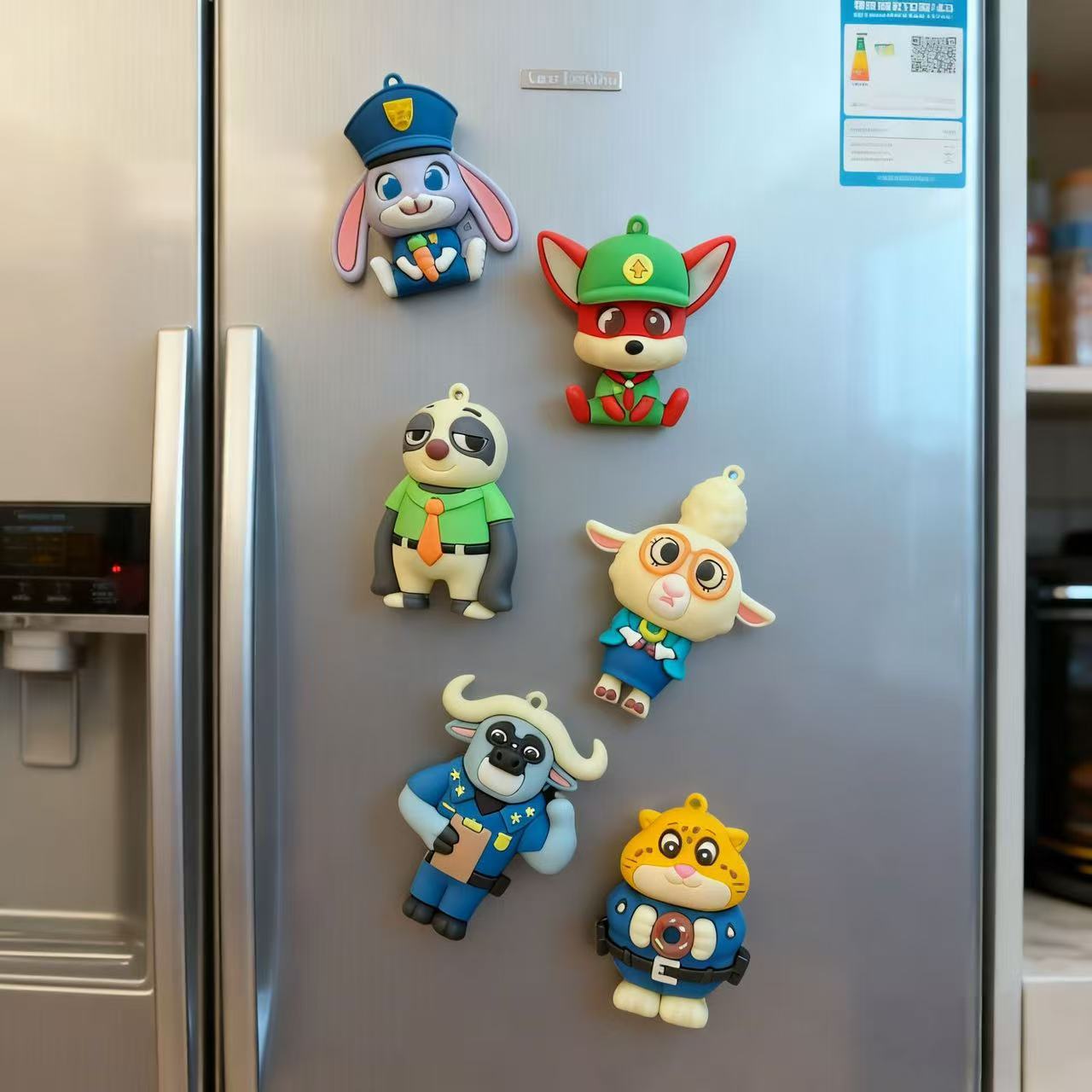 卡通动漫疯狂动物城3D立体软胶公仔冰箱贴创意个性装饰