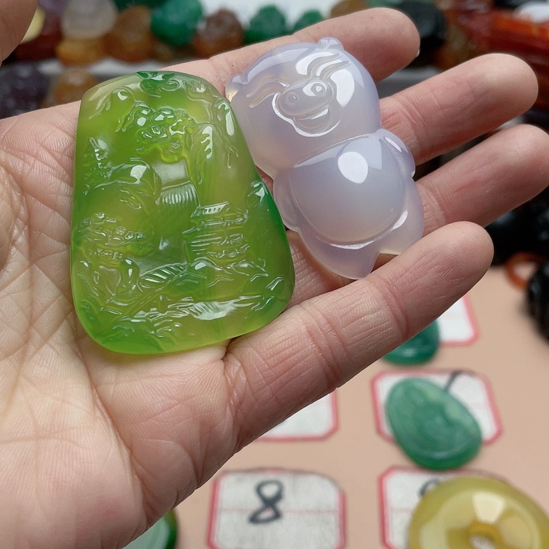 玛瑙/玉髓颈饰合金木*