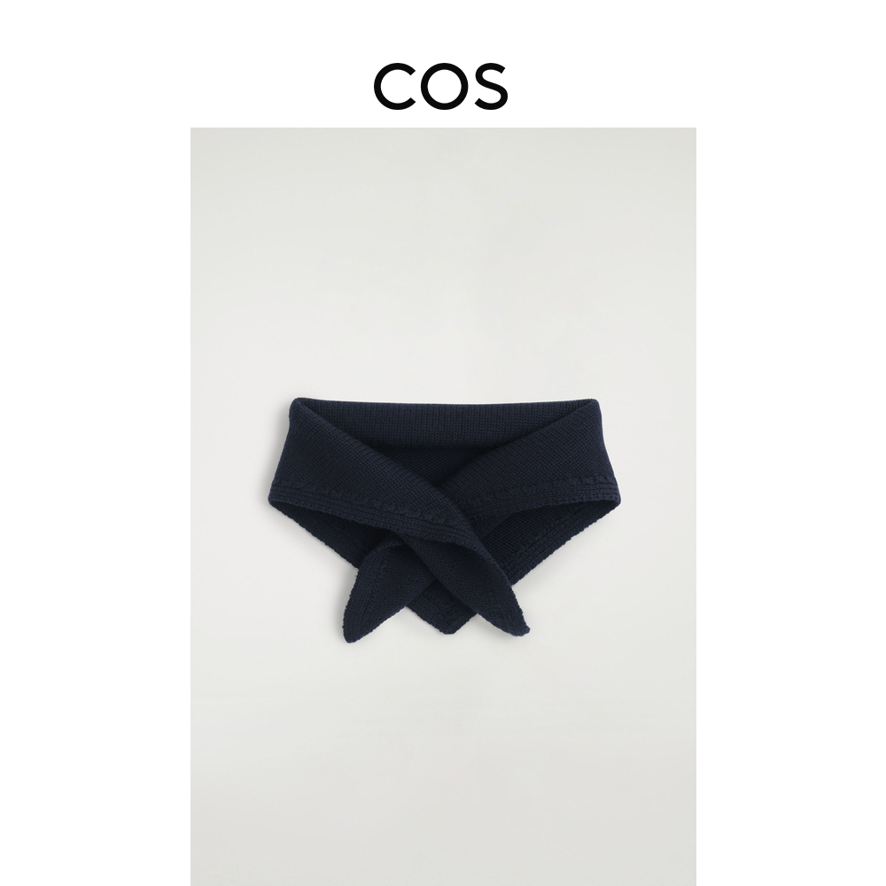 COS女士 羊毛三角形围巾海军蓝2025冬季新品1313060002