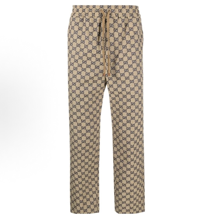 未使用 GUCCI/古驰 古驰满印抽绳系带直筒休闲裤男士男款裤子轻奢