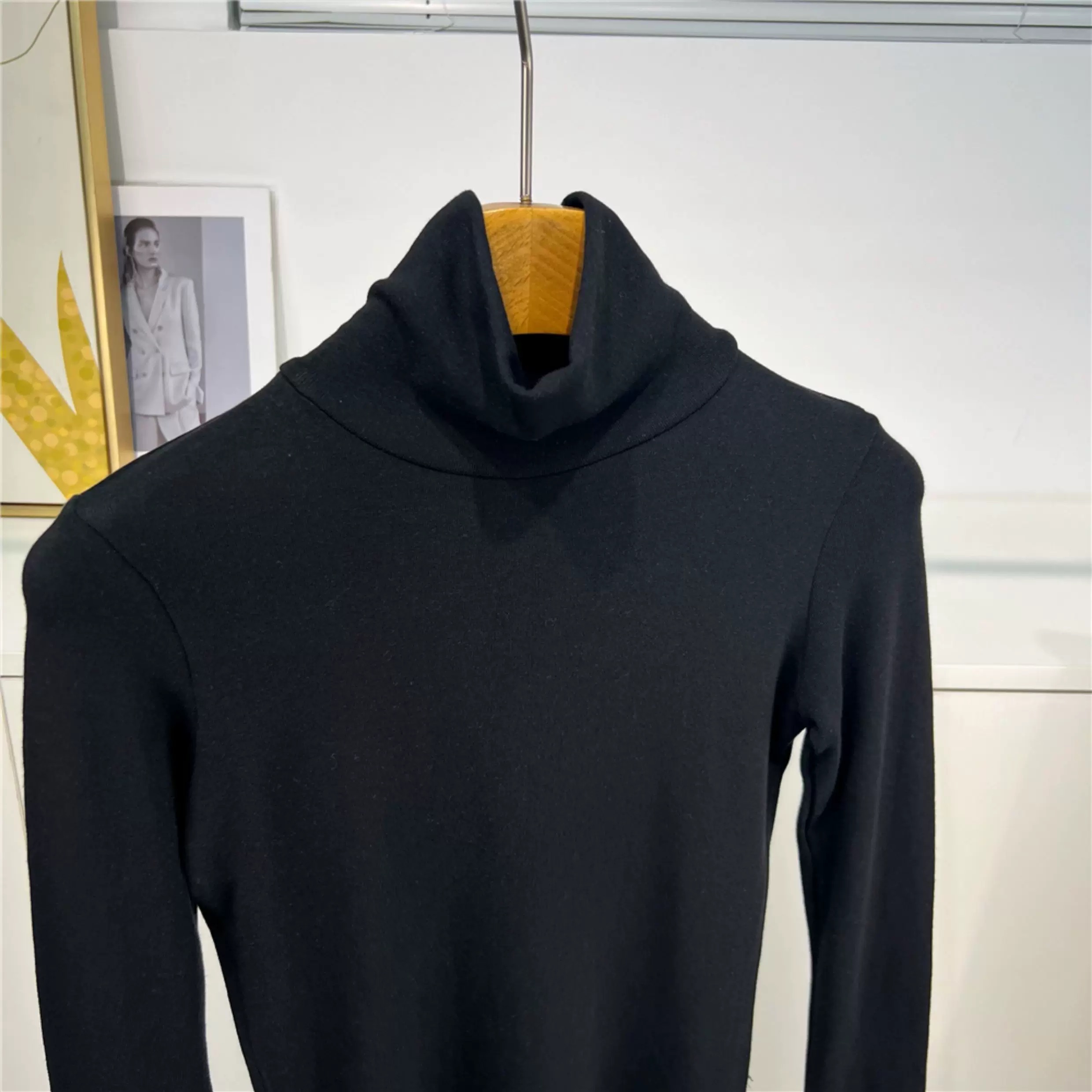 韩版新款时尚高领磨毛气质长袖百搭打底衫T恤