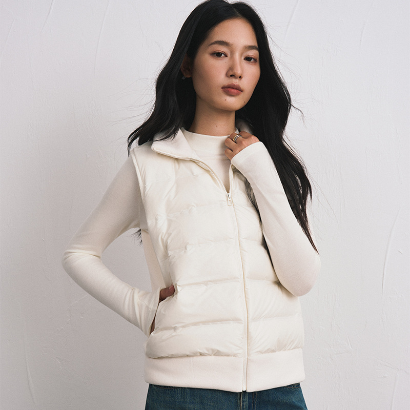XVRV秋冬新款摇粒绒羽绒背心女鸭绒休闲保暖马甲百搭高端时尚外套