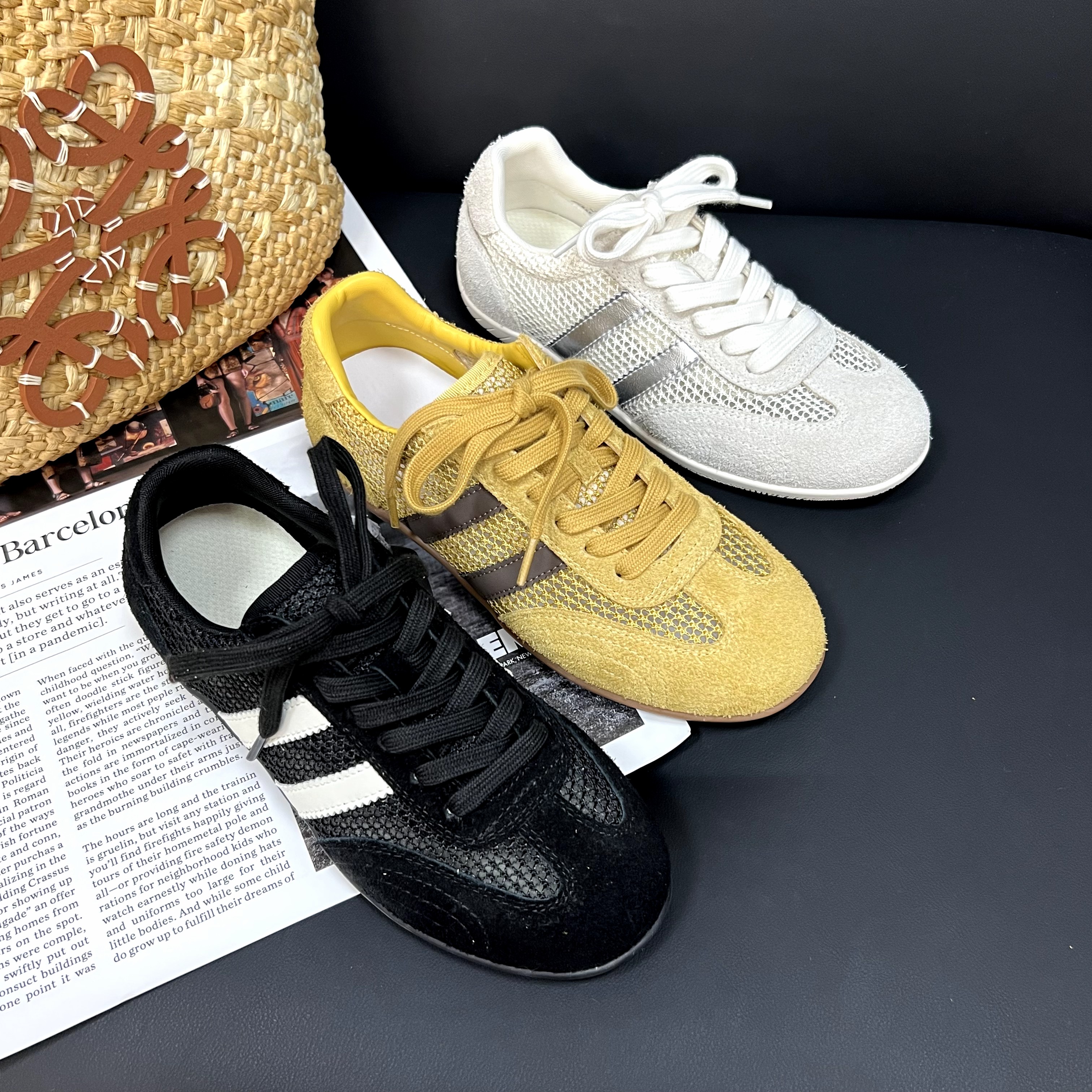 夏季系带德训鞋透气时尚休闲鞋软底时尚牛筋底百搭女鞋ECX55319