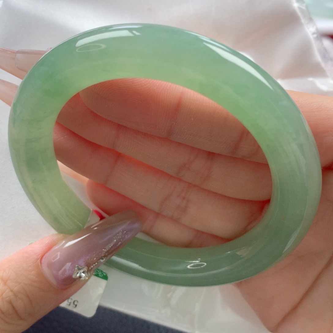 未镶嵌手镯翡翠缅甸天然翡翠A货55.4