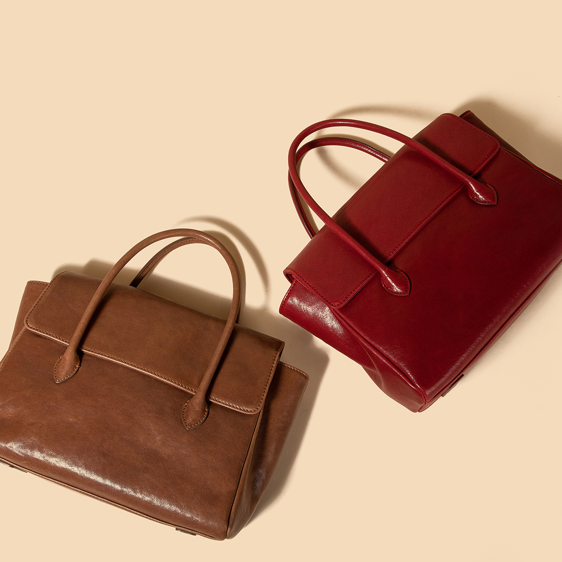 素创【白羊小号-2】植鞣头层牛皮女士时尚简约单肩手提包ZR30036