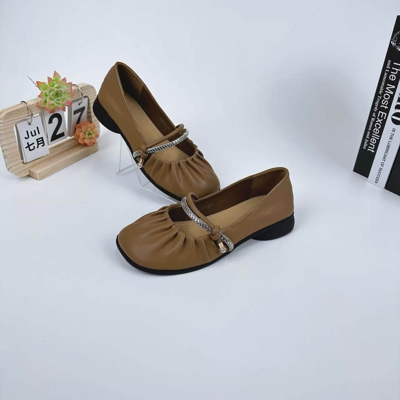 小强家女鞋  玛丽珍新款懒人一脚蹬（A300-18-1）（1M33D35356W-30）