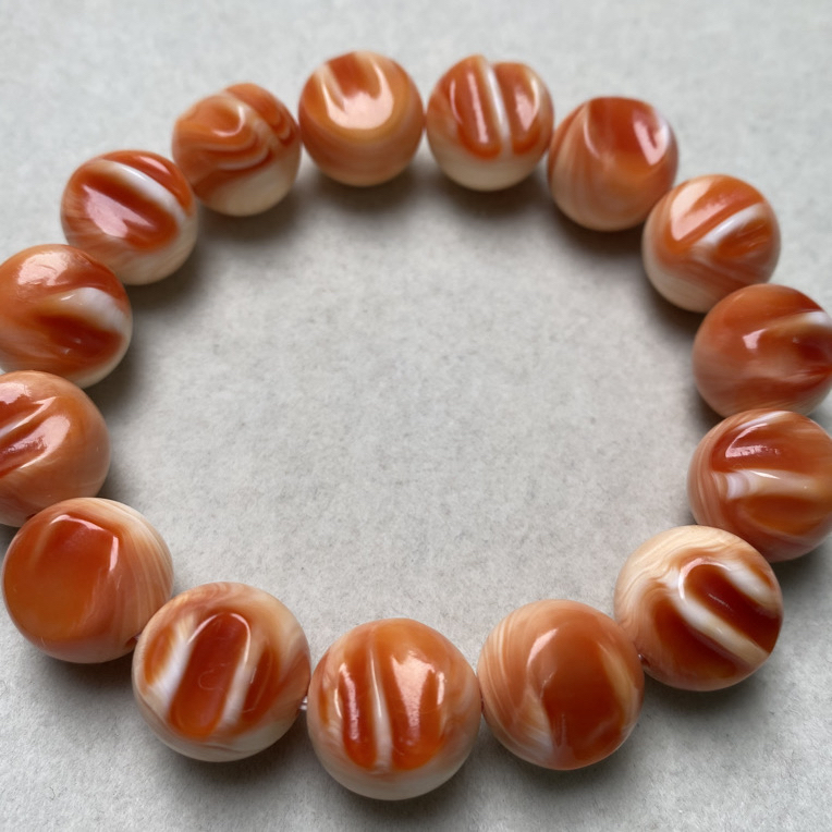 非金属珐琅吊坠 14mm天然精品满血满牙万宝螺手串