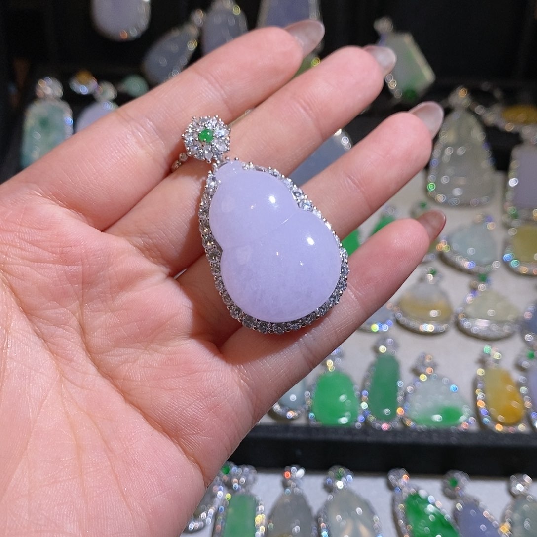 翡翠银S925镶嵌颈饰?***?天然翡翠