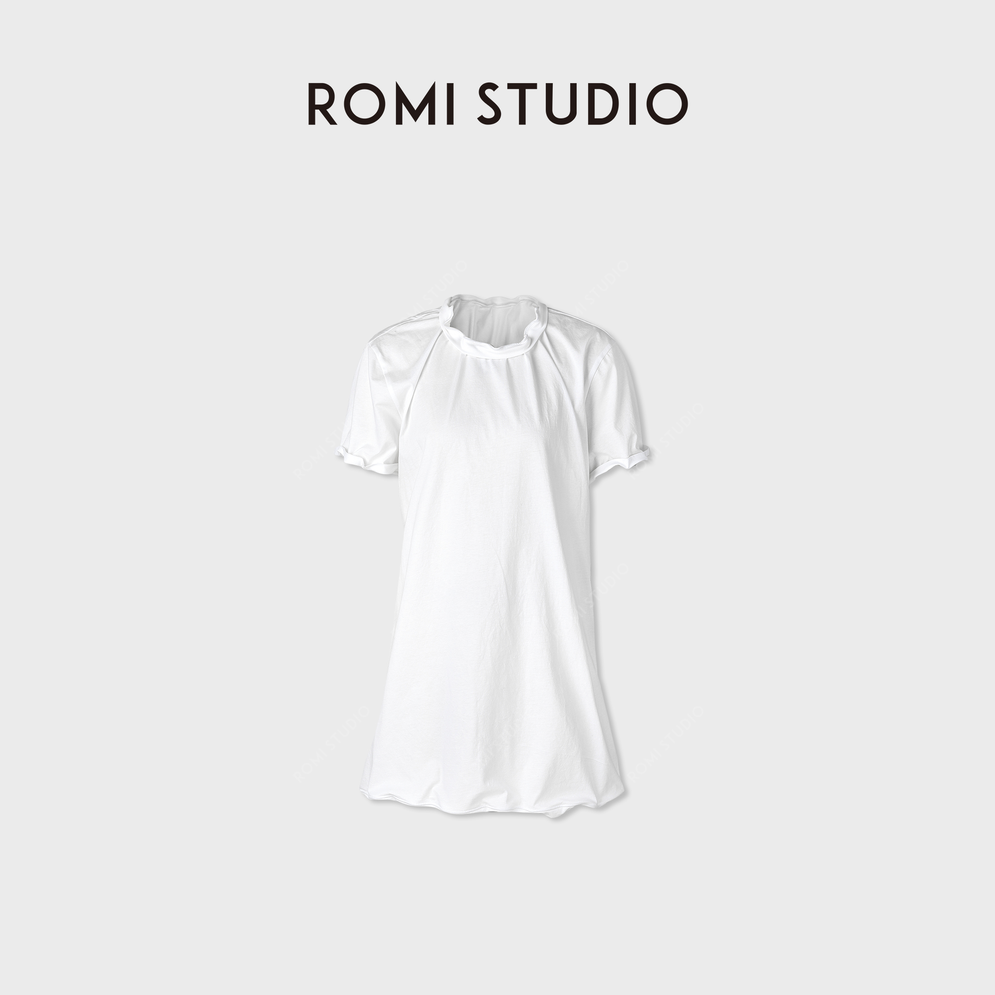 ROMI STUDIO“扭扭连衣裙”全棉软糯铝丝包边收腰连衣裙 RWDRLX3903