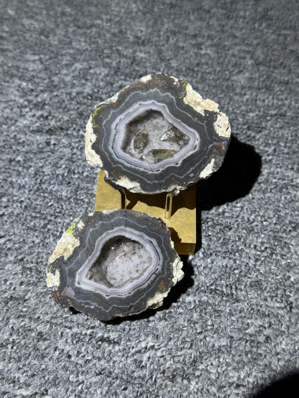 合金吊坠 墨西哥晶洞香芋紫玛瑙纹