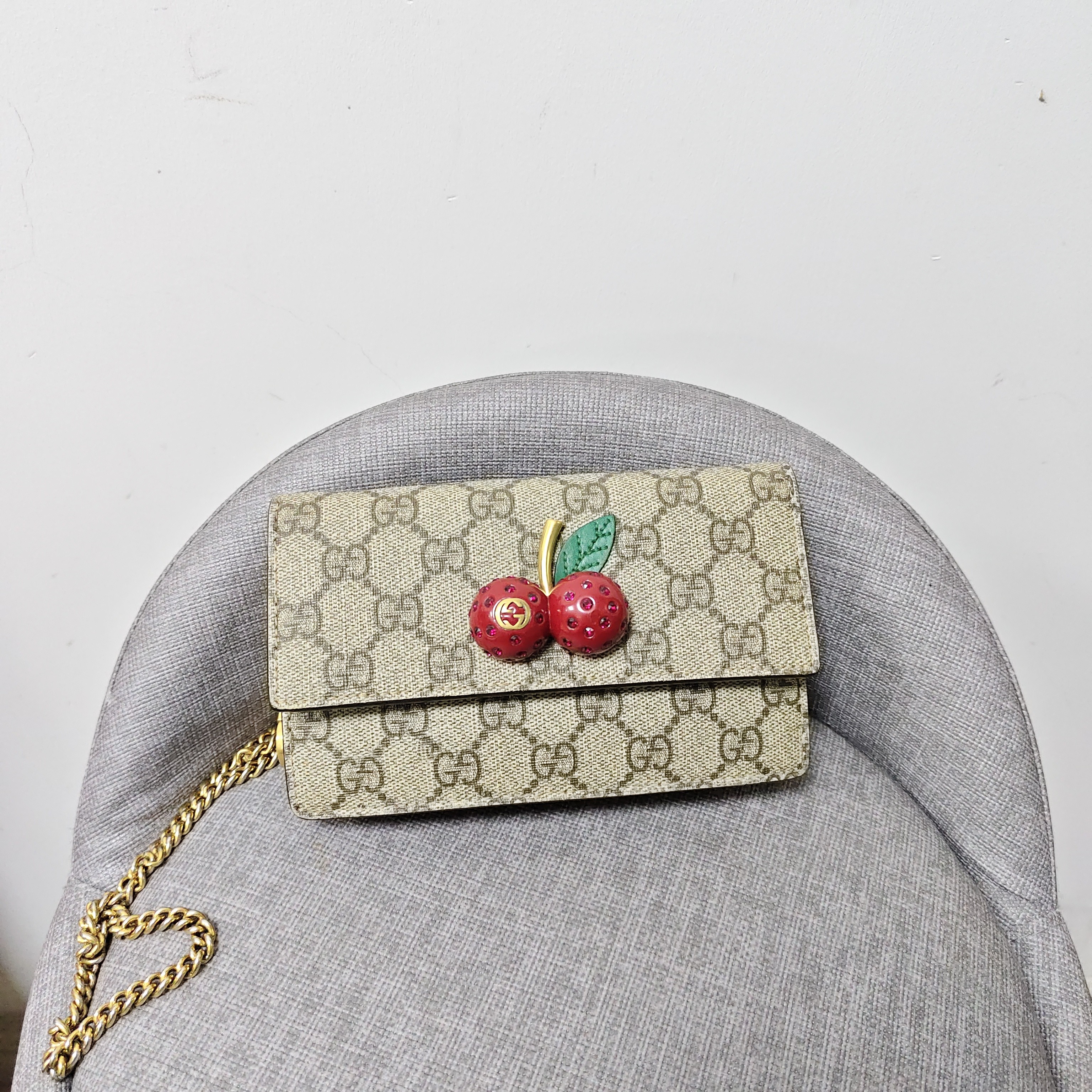 95新 GUCCI/古驰 G专属/古驰樱桃斜挎包/15002