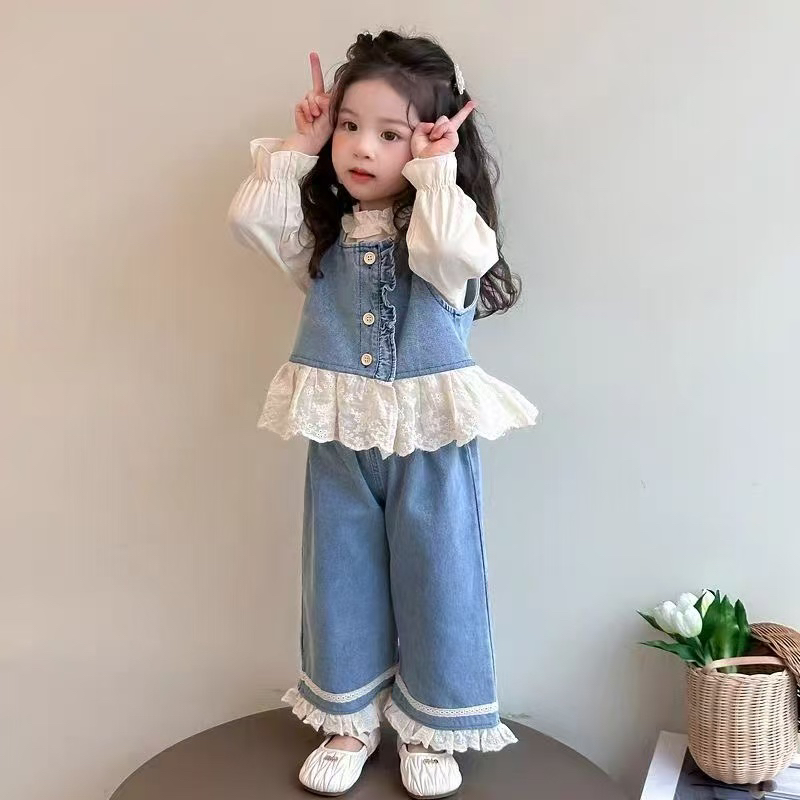 芊芊童装高品质四季撤柜拼接外套上衣休闲森系韩系套装单件