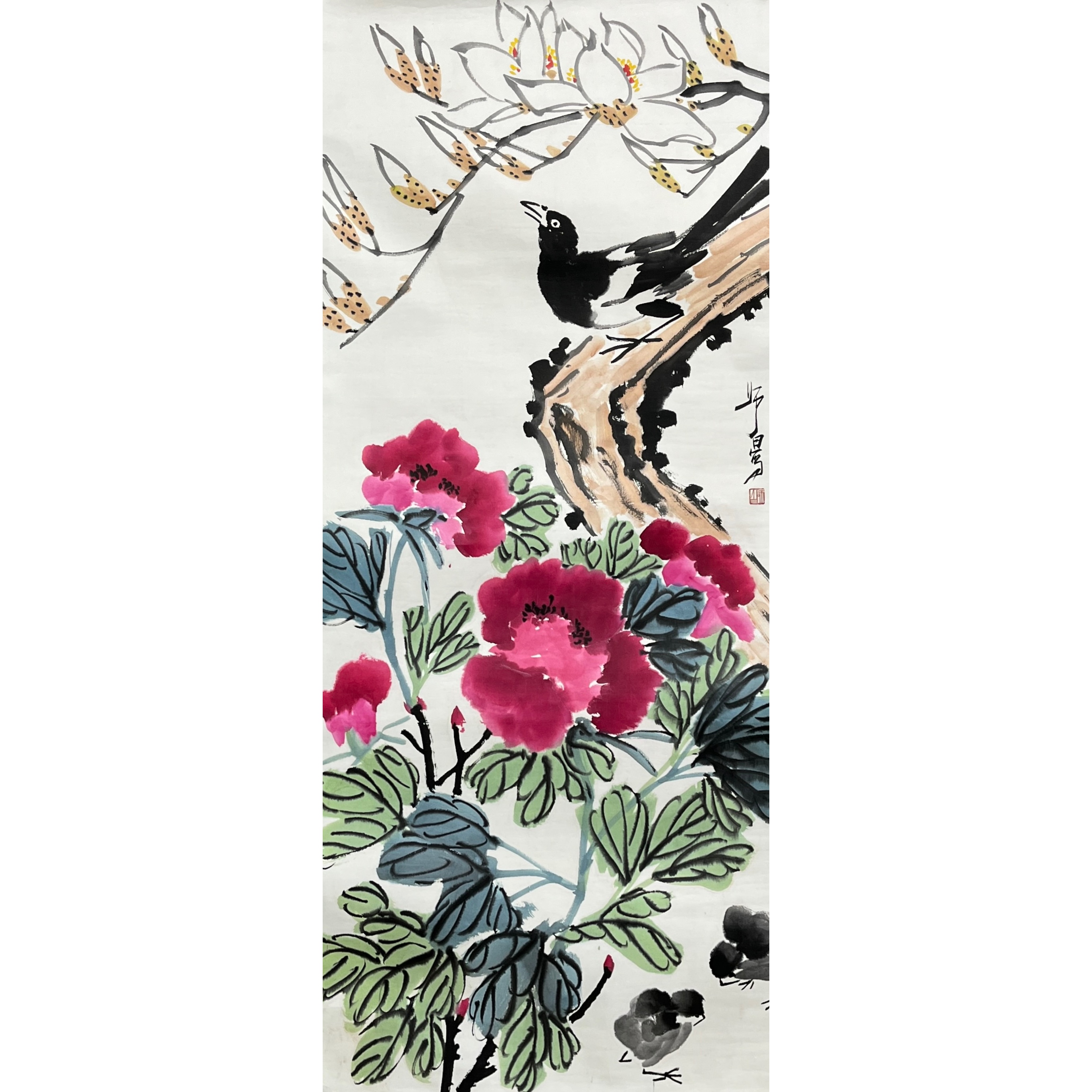 Lot 2213 《喜上枝头画》 137cm*59cm