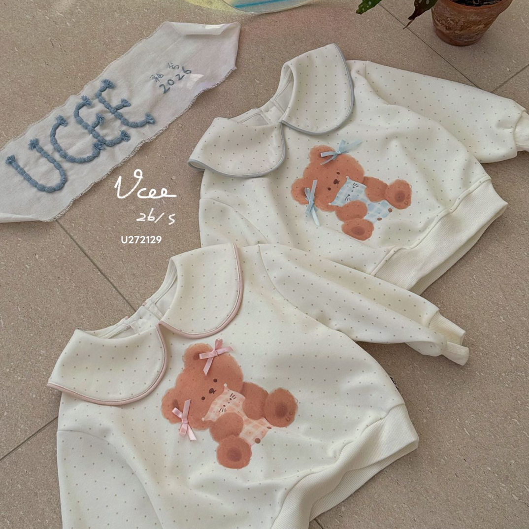 YX•波点翻领卫衣春季新款女童