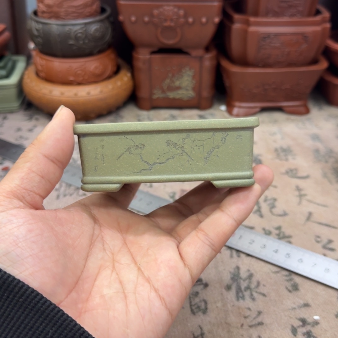 紫砂花盆宜兴紫砂正品8.5x5x2.8