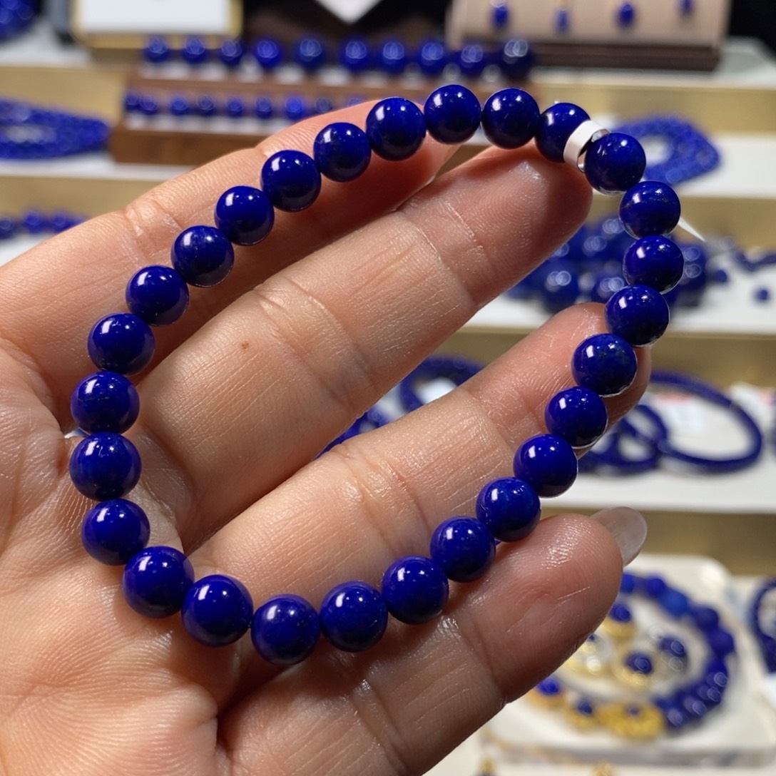 青金石未镶嵌手串7m精品