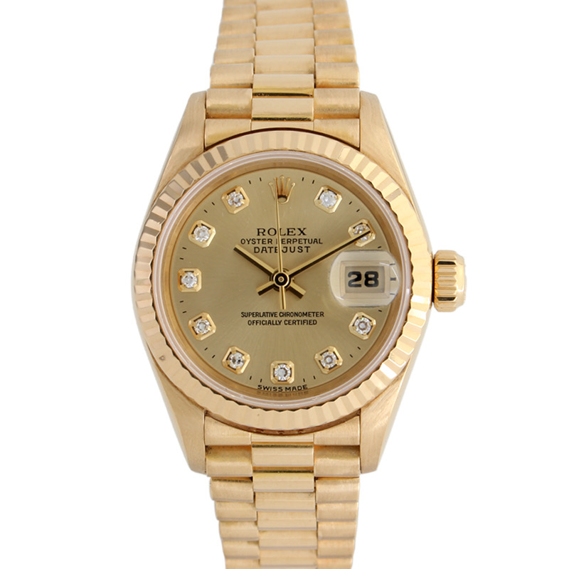 95新 Rolex/劳力士 日志系列69178单表/18K黄金/女士时尚优雅腕表