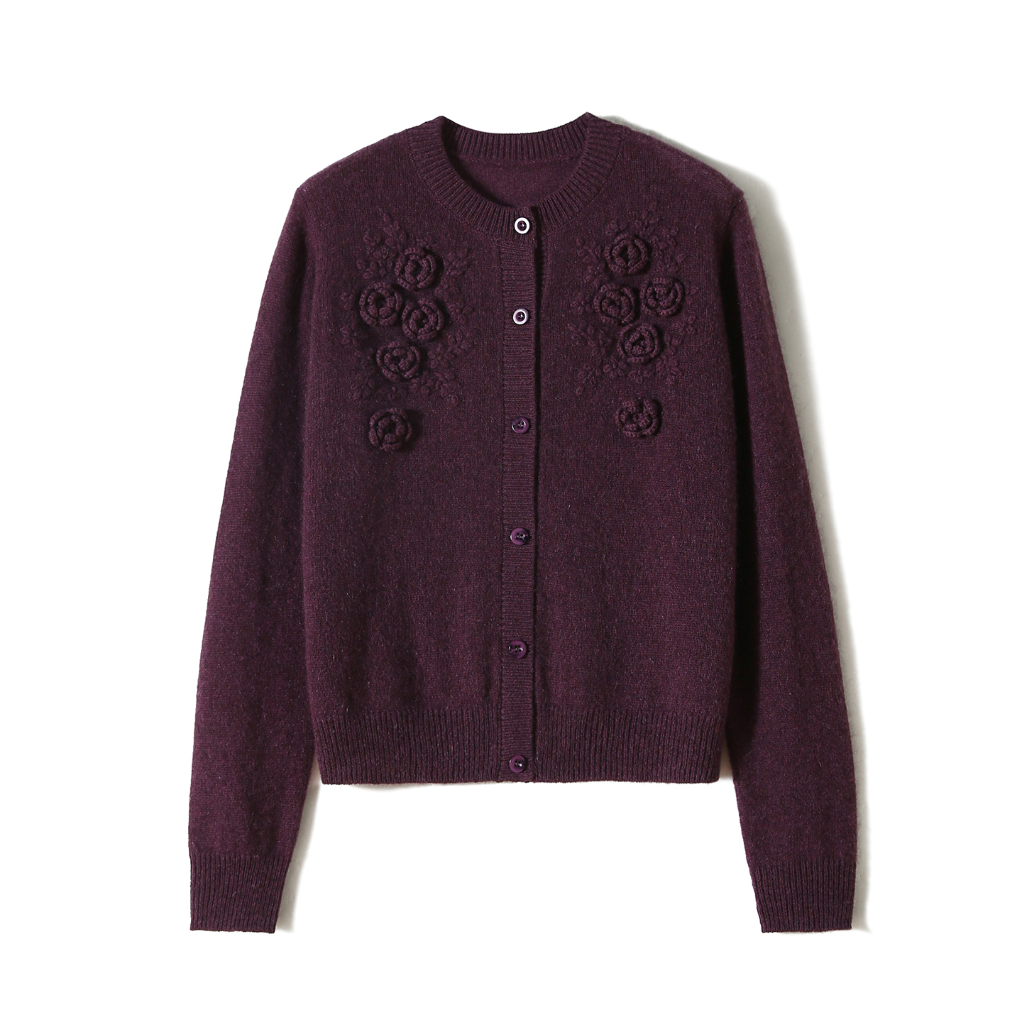 【九月木兮】100牦牛绒细腻密实刺绣针织上衣S82393ZWOAG