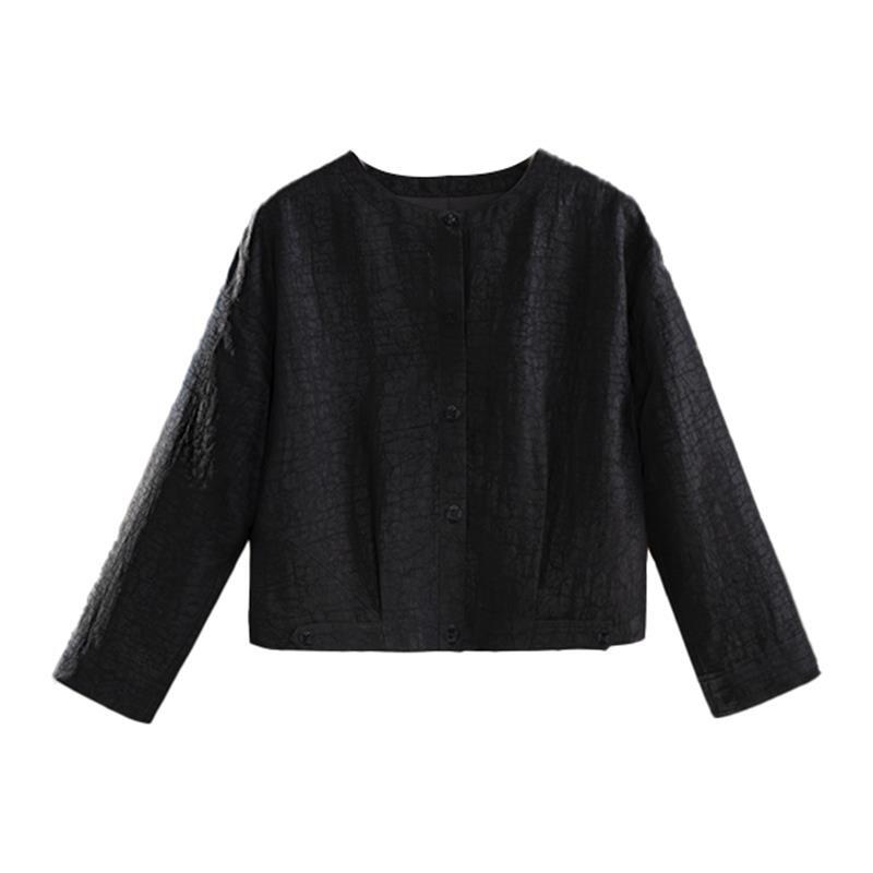 香云纱（静淑）龟裂纹刺绣国风新中式气质穿搭长袖上衣-60025