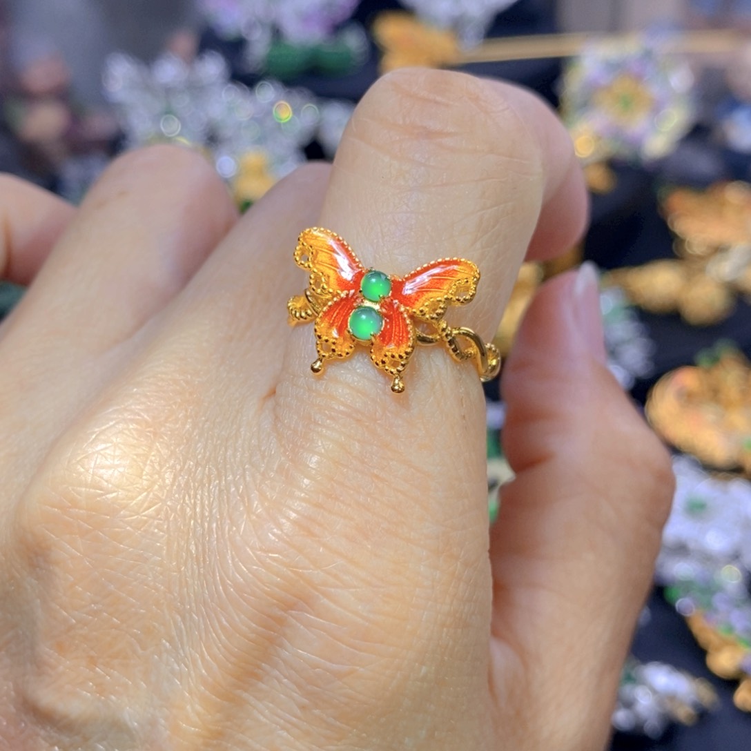 翡翠耳钉银S925镶嵌天然翡翠