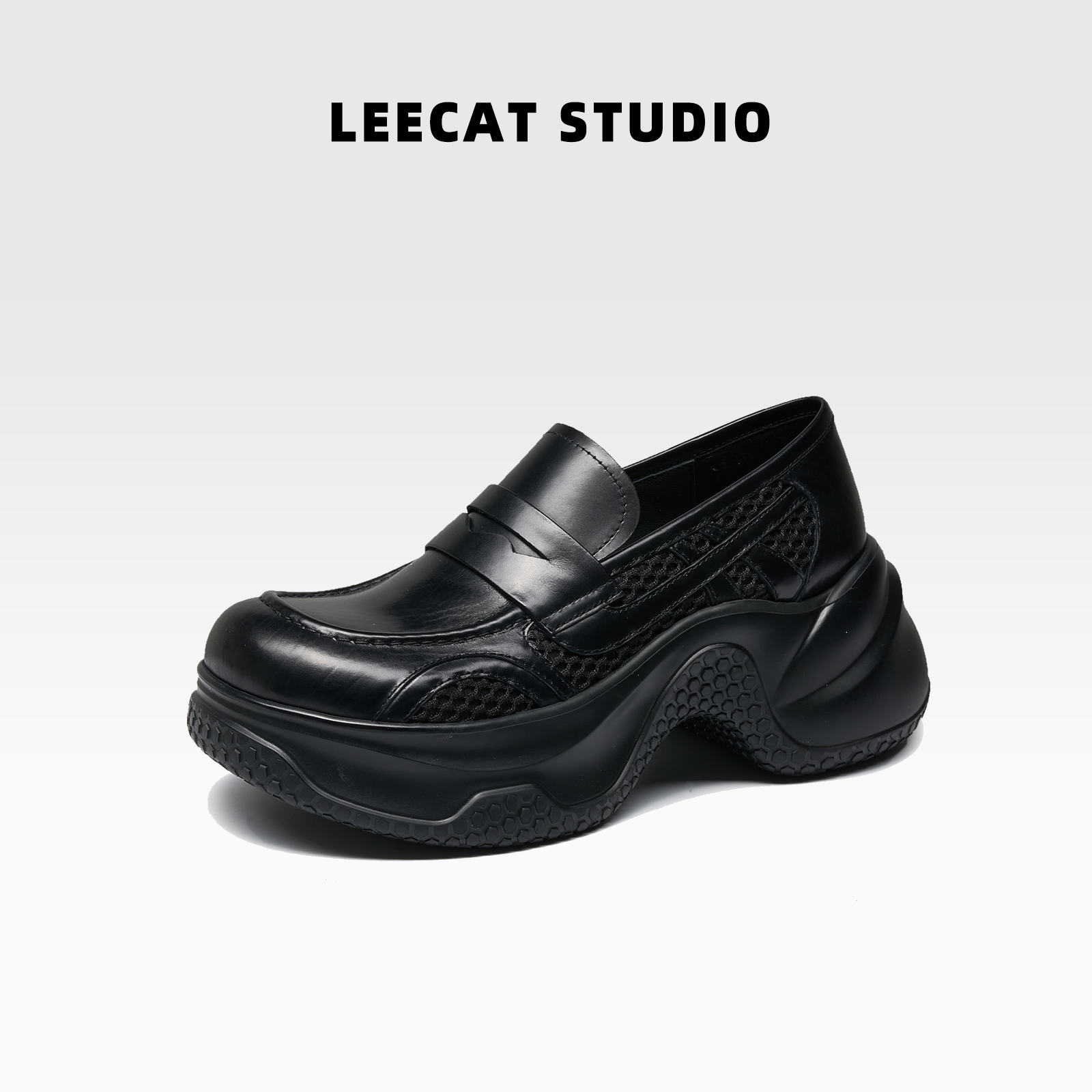 LeeCat Studio | 2025春夏季新款乐福鞋网面真皮透气女LES24A090