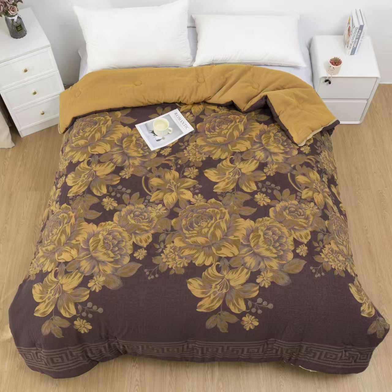 秋冬被【百花似锦】2.0*2.3M高端纯棉双层纱柔软亲肤保暖机洗被子