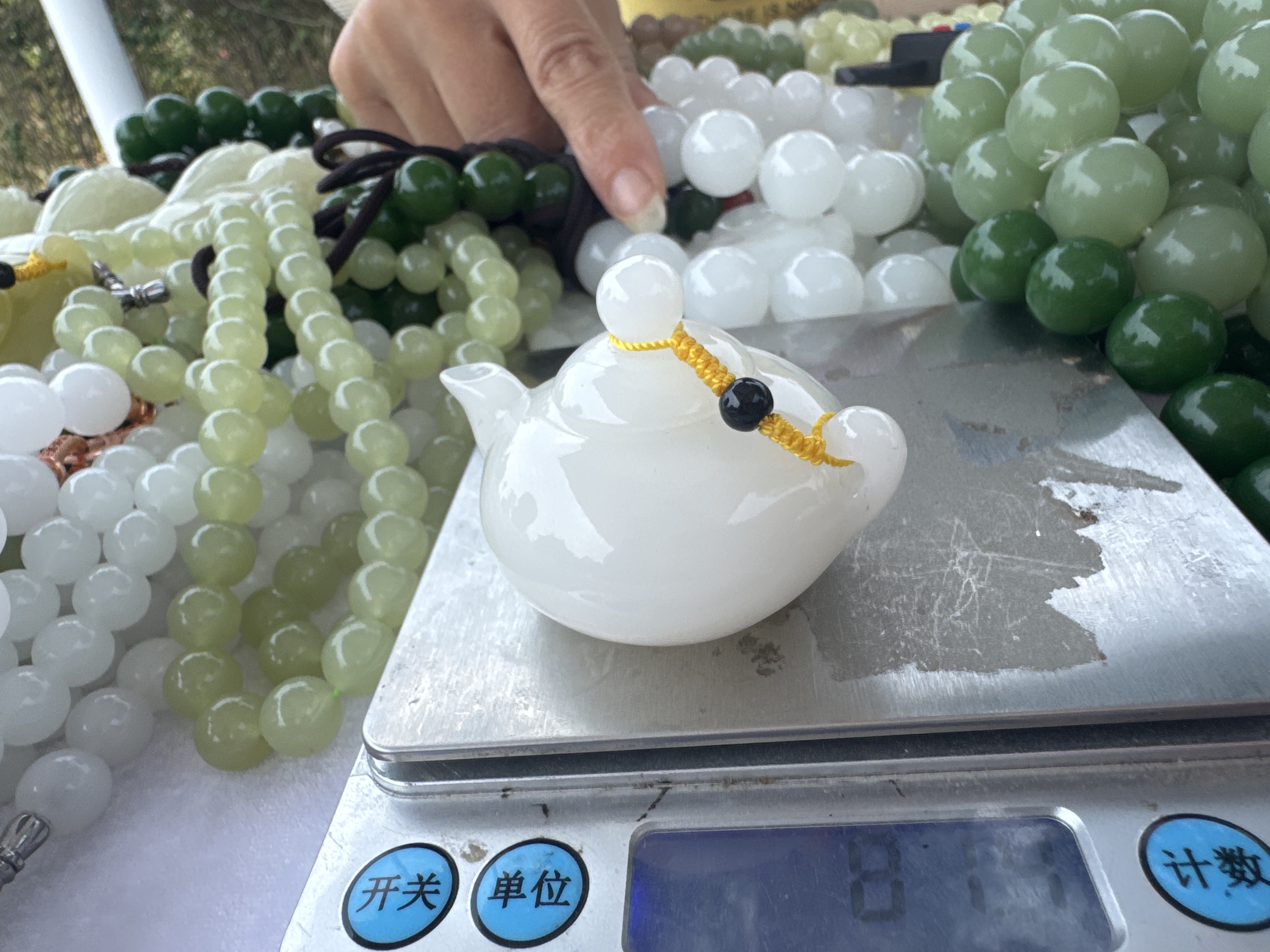 高端精品把把壶手把件 白