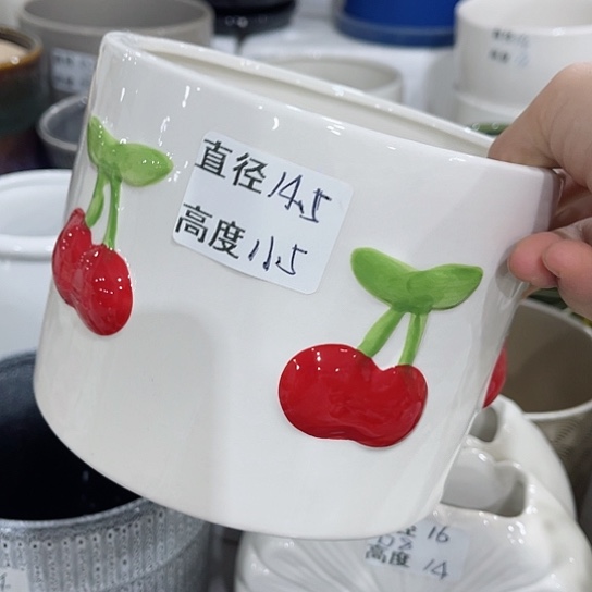 多肉绿植陶瓷花盆9.9包邮，有孔