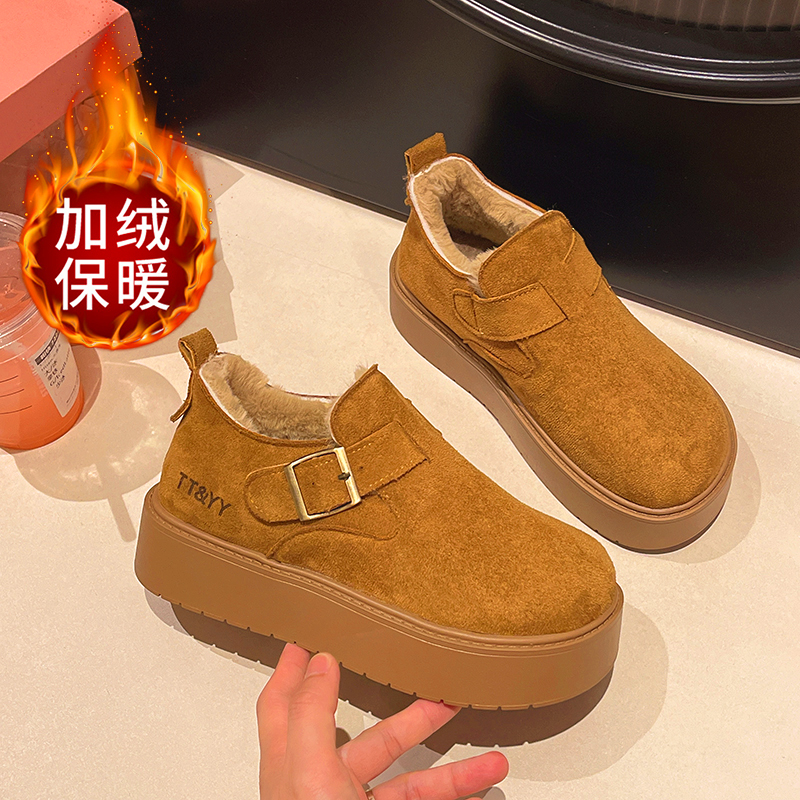 勃肯鞋女加绒加厚大棉保暖雪地棉鞋2025年冬季新款兔毛雪地靴