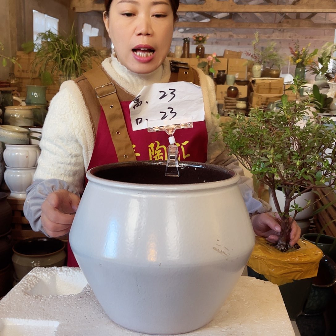 紫砂花盆高度23口径23