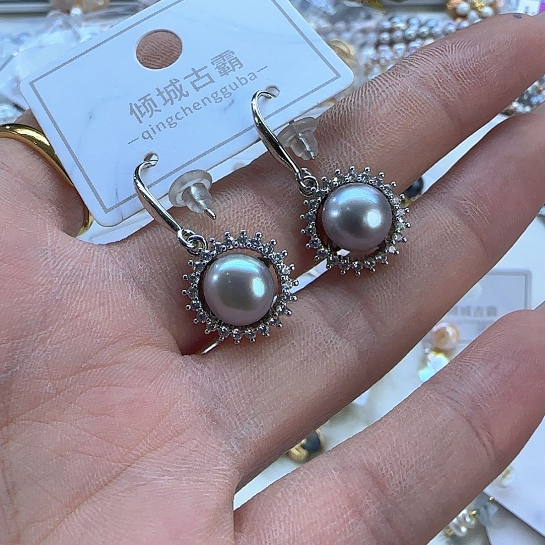 银S925镶嵌项链定60淡水珍珠