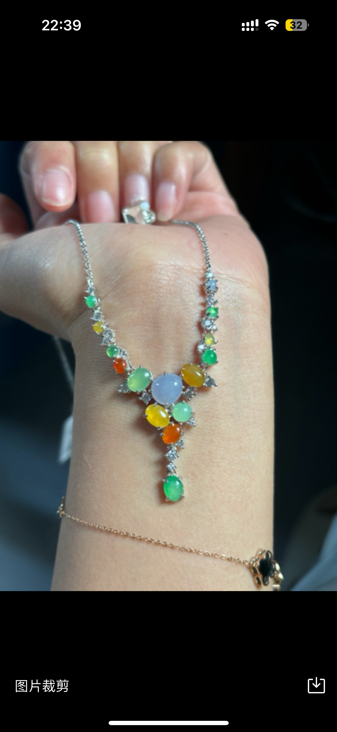 天然缅甸A货翡翠S925项链