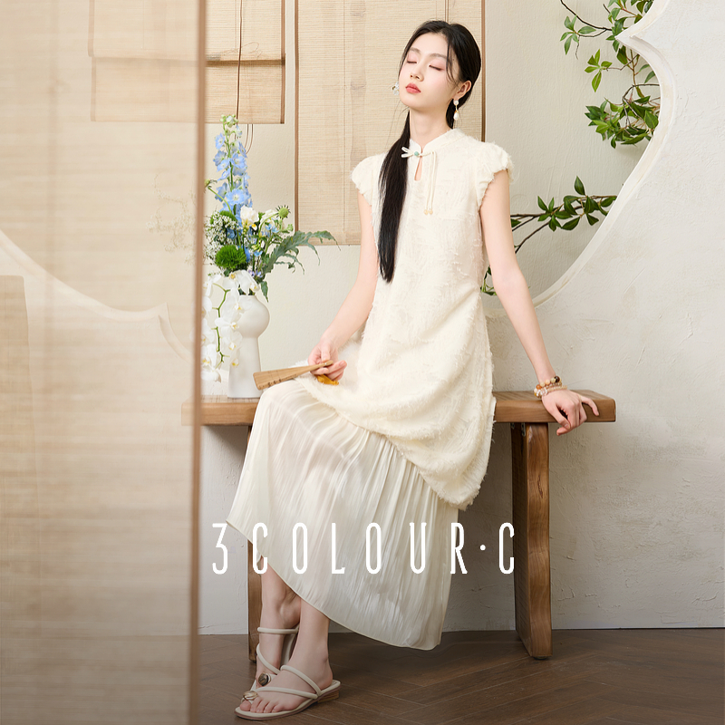 0369【金拐子专属】三彩【花影流光】2025夏季新款新中式假两dbx