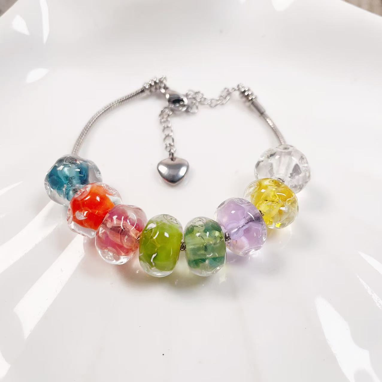 DIY灯宫琉璃大孔珠子散珠串珠马卡龙色手链配饰diy首饰编织穿珠