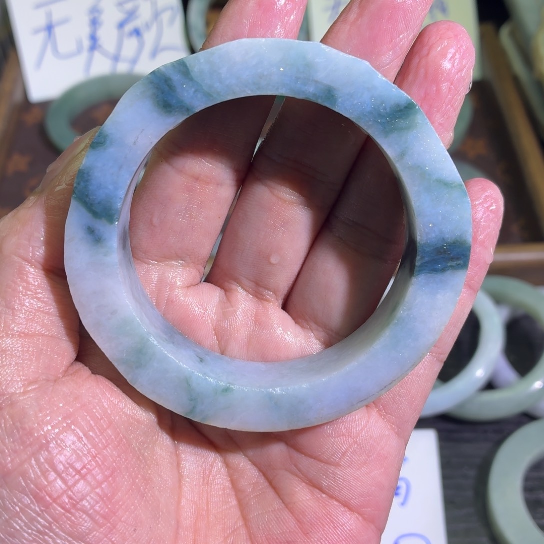 定制翡翠未镶嵌天然纹理随机，追求完美者慎拍