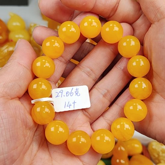 未镶嵌蜜蜡手串同料14手串