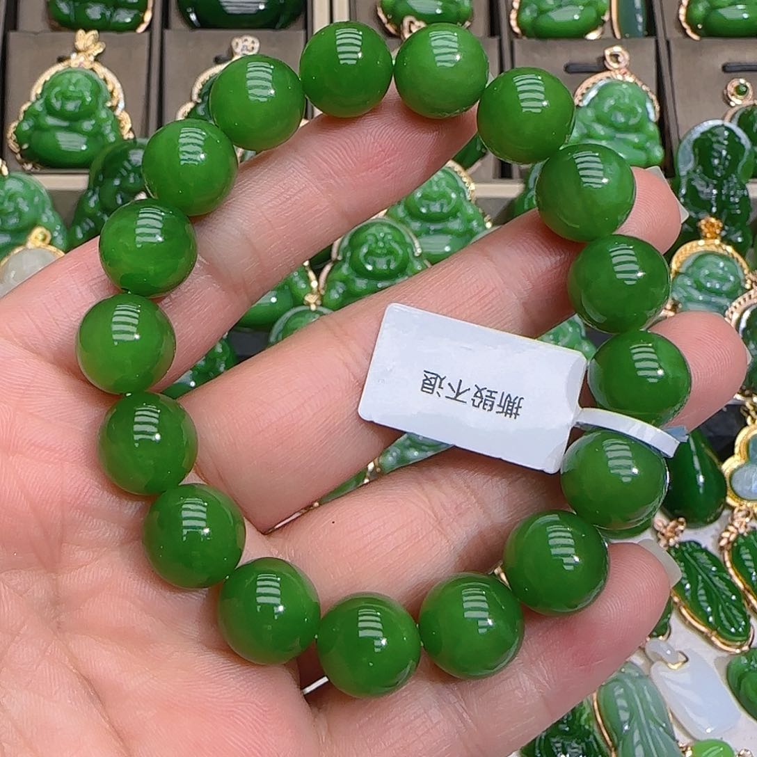 和田玉（碧玉）手链未镶嵌