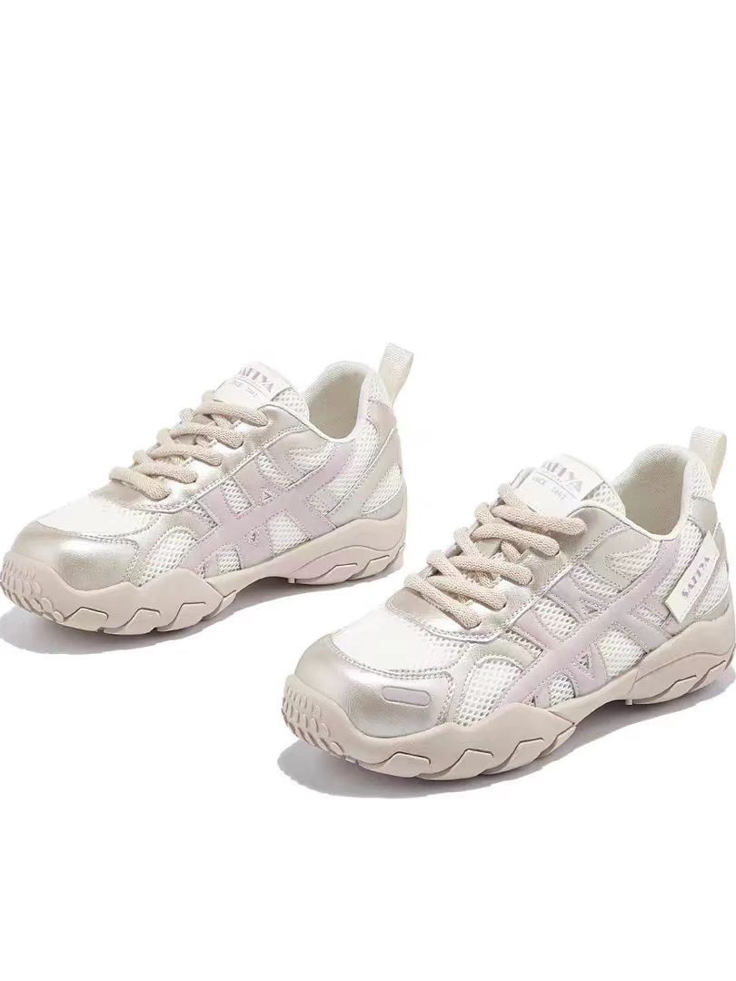 网面透气运动休闲鞋女2025韩版新夏季百搭时尚ins潮厚底阿甘鞋35