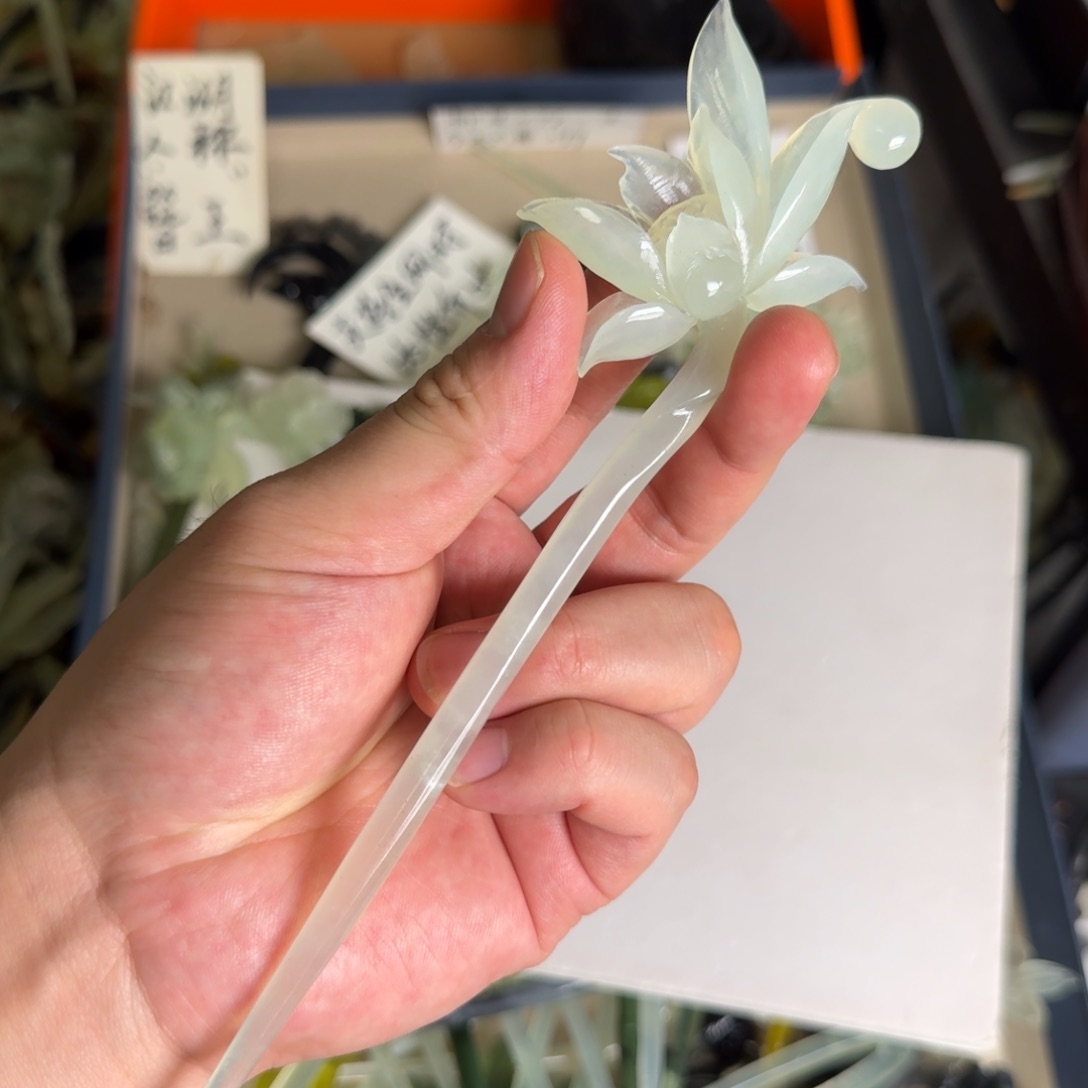 岫玉发饰未镶嵌岫玉发簪就是好看