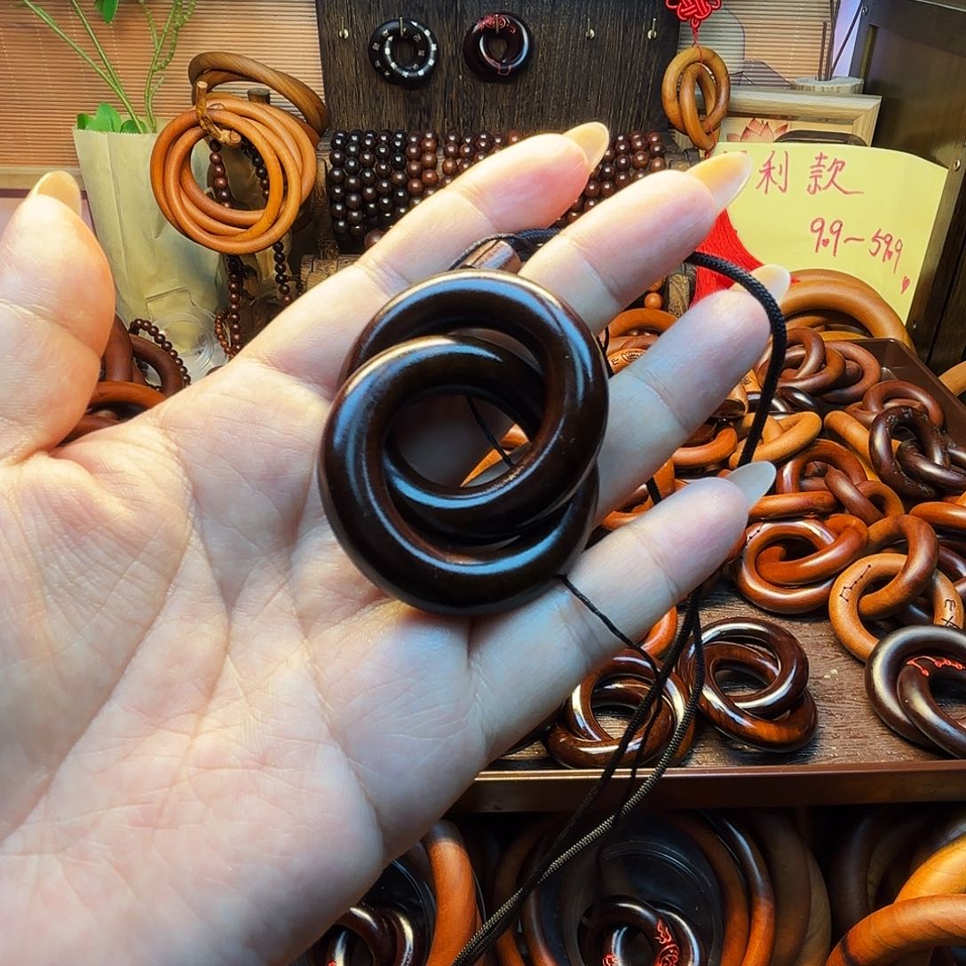 木玉化25圈口乾坤圈刻六七星