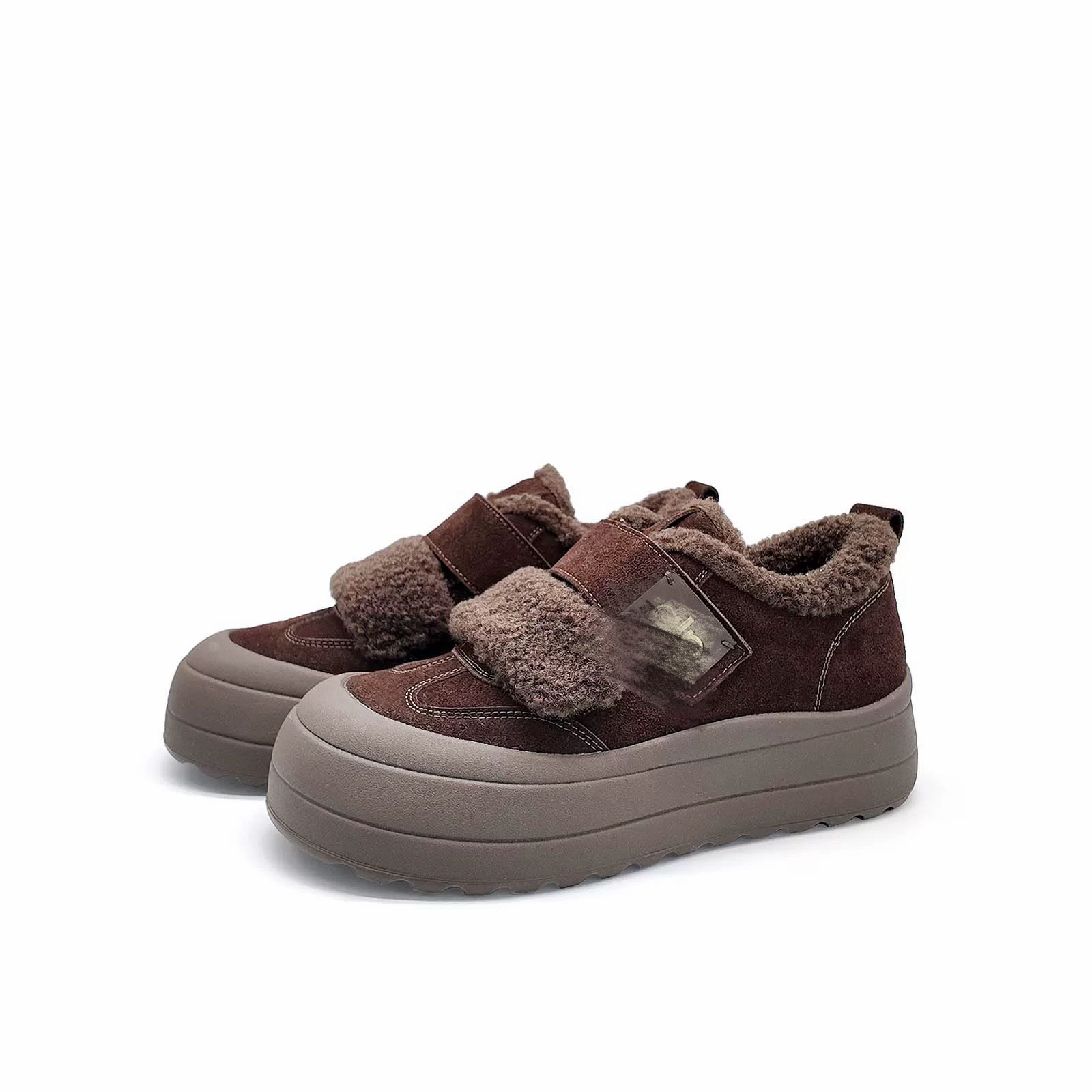 2025厚底魔术贴板鞋冬款新款百搭时尚休闲显脚3089