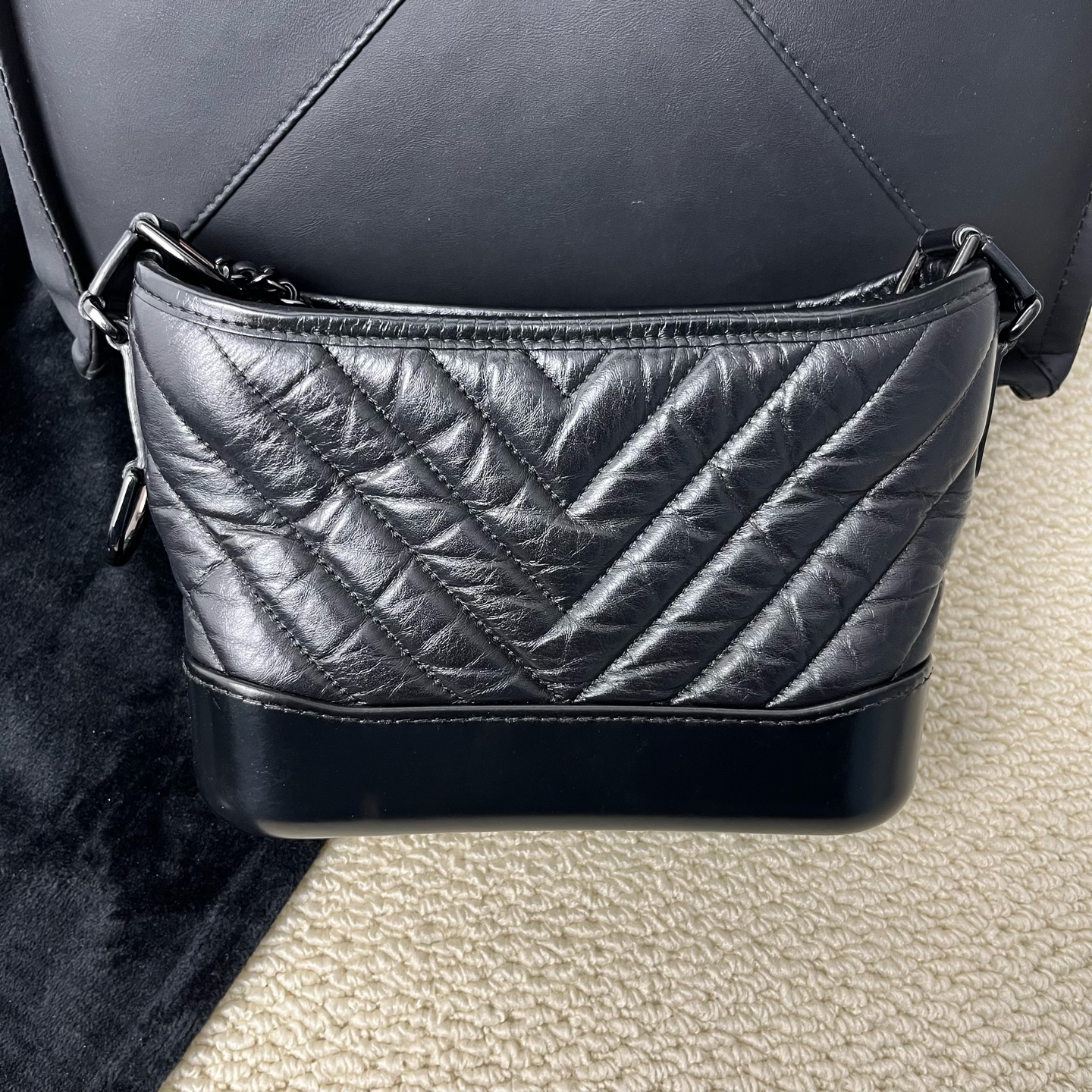 99新 Chanel/香奈儿 【十六专属】so black v纹流浪小号 /FB