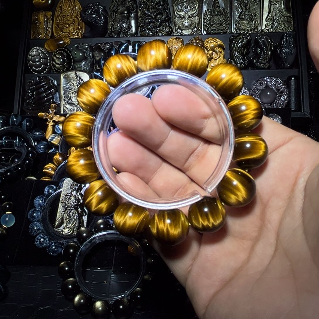 未镶嵌手链木变石3**7天然木变石黄虎眼16m高货