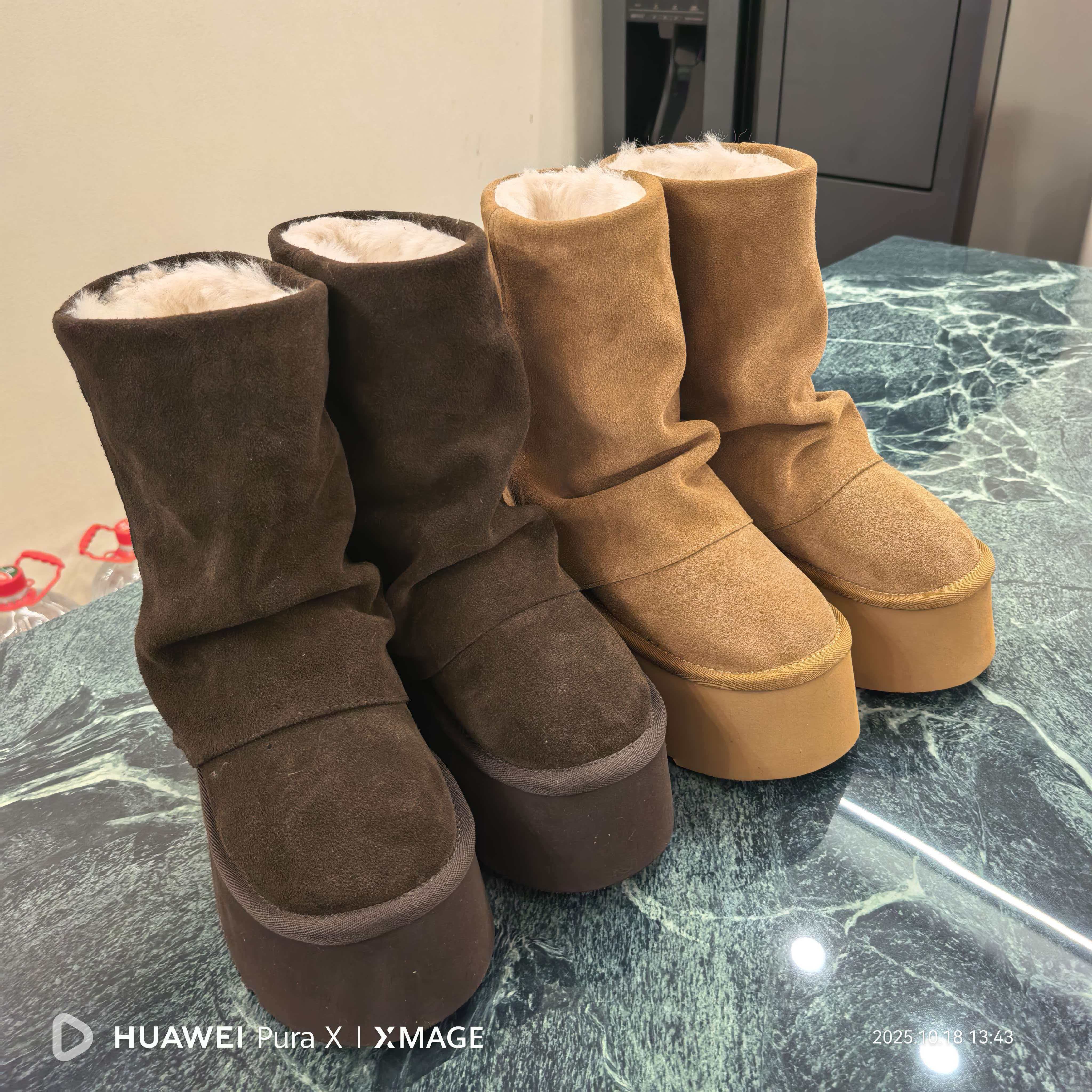 小小苏-静静-8cm-保暖拉链冬时尚雪地靴皮带扣中筒靴;EDX55937